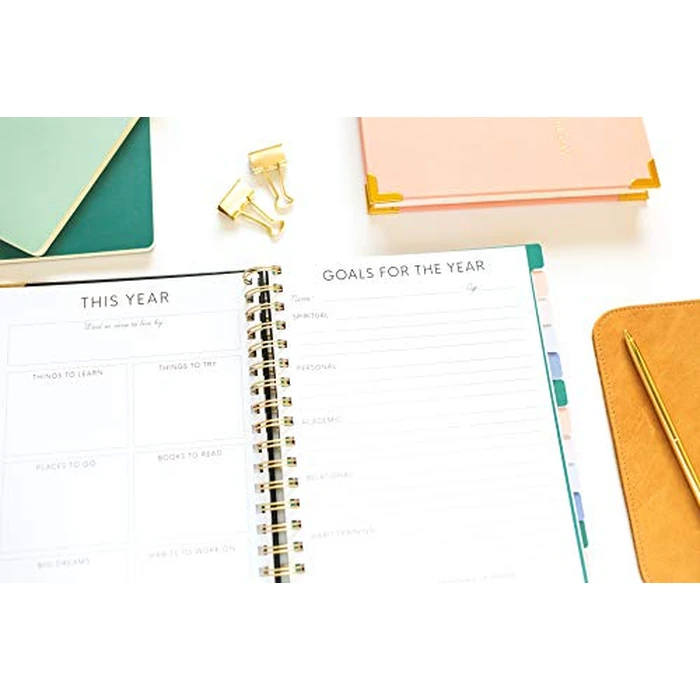 The Homeschool Planner: Beautiful and Undated with Monthly Tabs | To Do List, Goals, Meal Planning & Academic Tools | Homeschooling, Distance Learning & Family Organizer | Gold Spiral by Paper Peony Press - Image 3