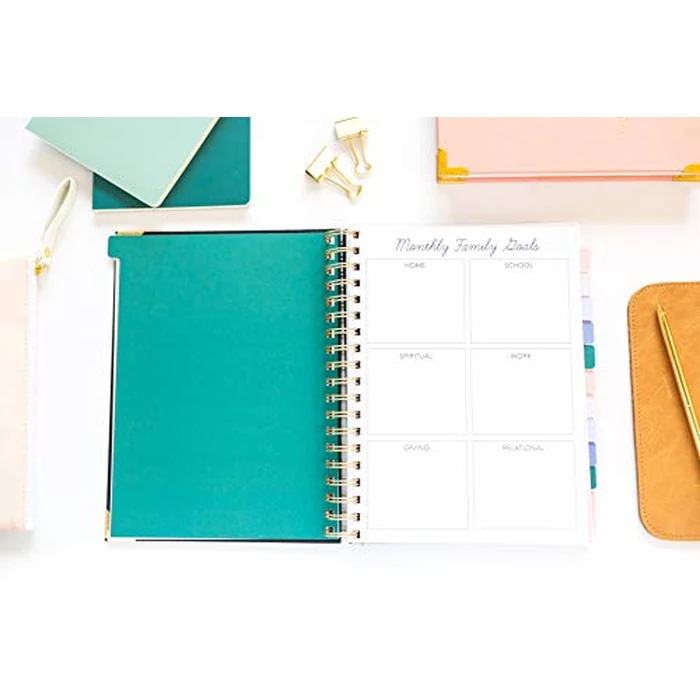 The Homeschool Planner: Beautiful and Undated with Monthly Tabs | To Do List, Goals, Meal Planning & Academic Tools | Homeschooling, Distance Learning & Family Organizer | Gold Spiral by Paper Peony Press - Image 4