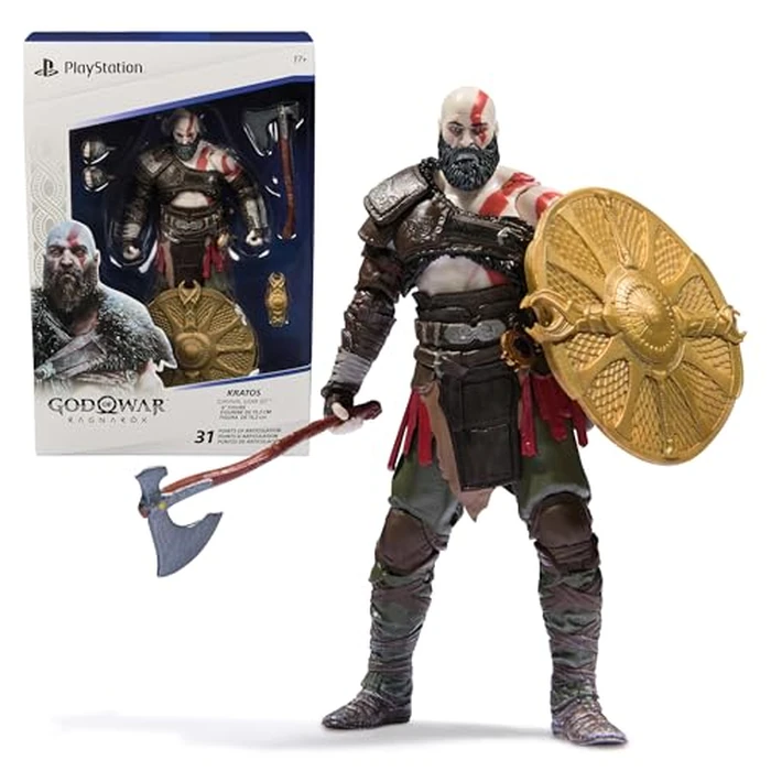 PlayStation God of War Ragnarök, 6” Kratos Action Figure with 5 Accessories, The Shapes Collection, for PS5 Fans & Collectors Ages 17+ by PlayStation - Image 1