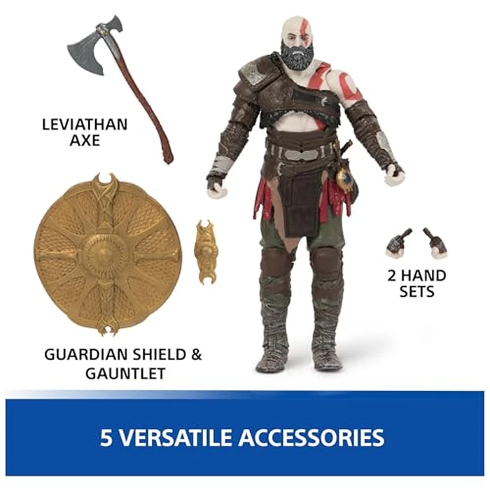 PlayStation God of War Ragnarök, 6” Kratos Action Figure with 5 Accessories, The Shapes Collection, for PS5 Fans & Collectors Ages 17+ by PlayStation - Image 6