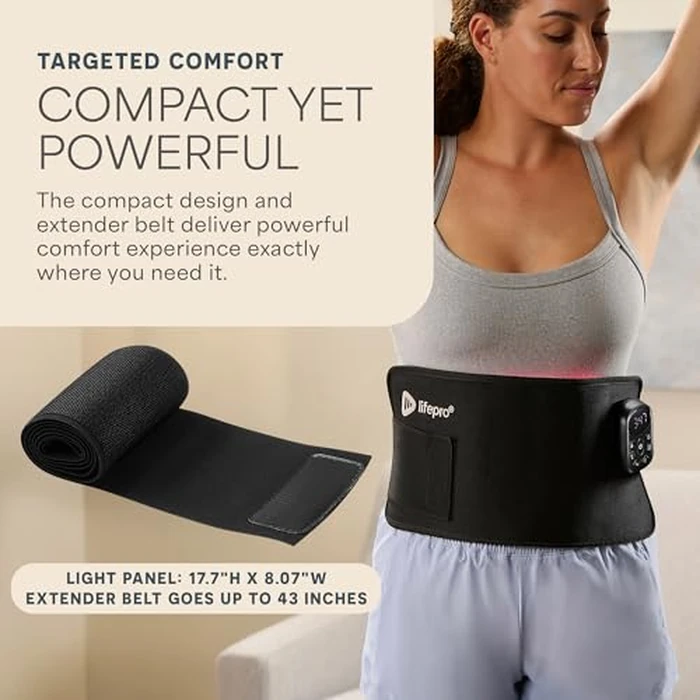 Lifepro Red Light Therapy Belt - Infrared Red Light Therapy for Body, Back and Shoulder with Triple Chip LEDs, Allevared Belt with 660nm & 850nm Wavelengths - for Daily Comfort & Wellness Support by LifePro - Image 5