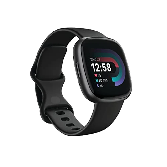 Google Fitbit Versa 4 Fitness Smart Watch for Men and Women with Daily Readiness, Gps, 24/7 Heart Rate, 40+ Exercise Modes, Sleep Tracking and More, Black/graphite, One Size (S and L Bands Included by Fitbit - Used - Acceptable condition - CA$127.16