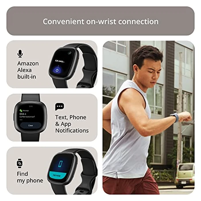 Google Fitbit Versa 4 Fitness Smart Watch for Men and Women with Daily Readiness, Gps, 24/7 Heart Rate, 40+ Exercise Modes, Sleep Tracking and More, Black/graphite, One Size (S and L Bands Included by Fitbit - Image 5
