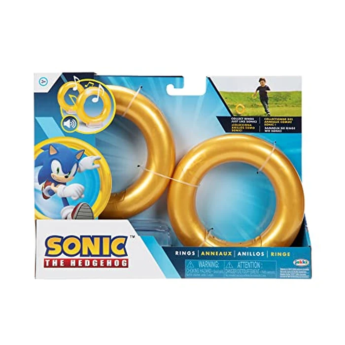 JAKKS Pacific Sonic The Hedgehog Rings 2-Pack Motion Activated Sounds from Sonic Video Game, Role Play Sonic Rings Games for Kids by JAKKS Pacific - Image 1