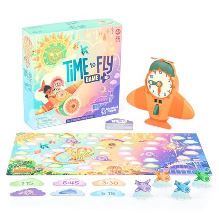 Educational Insights Time to Fly - Preschool Board Games that Teach How To Tell Time, Toy Learning Clock for Kids, Educational Board Games for Kids 4-6, Learn to Read Digital and Analog Clocks by Educational Insights - Used - Like New condition - US$13.88
