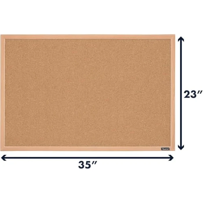 Quartet Natural Cork Bulletin Board, 35" x 23", Wood Finish MDF Frame, Self-healing Cork (2642638035) by Quartet - Image 4