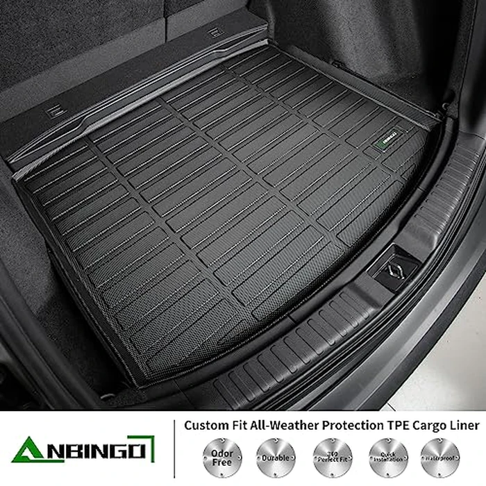 ANBINGO(R) Floor Mats & Cargo Liner for BMW X5 (G05) 2019-2026, sDrive40i / xDrive40i / xDrive50i / xDrive50e / M50i / M60i / M Base/M Competition, All Weather Waterproof TPE Car Mats, Full Set-Black by ANBINGO - Image 4