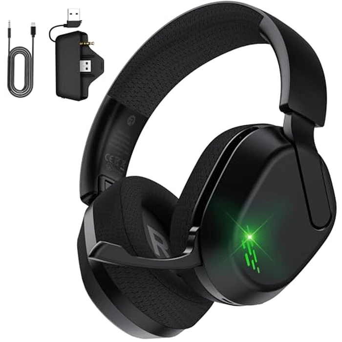 Gvyugke Wireless Gaming Headset for Xbox Series X/S, Xbox One, PS5, PC, Mac, Bluetooth 6.0 Gaming Headphones with Flip-to-Mute Noise-Canceling Mic, Foldable, 3D Surround Sound, 45H Battery - Black by Gvyugke - Used - Like New condition
