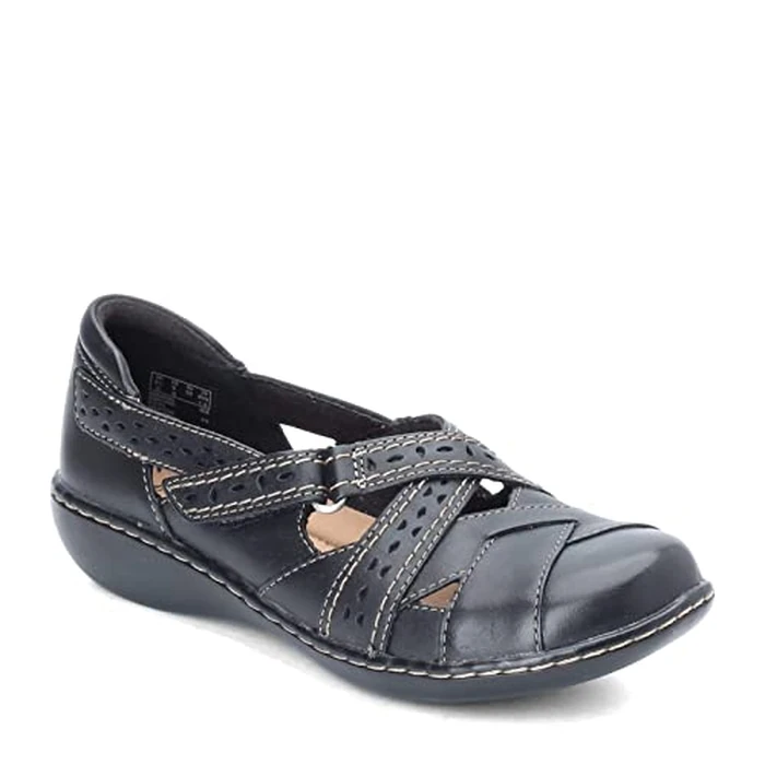 Clarks Womens Ashland Spin Q Flats, Black, 7 Wide US by Clarks - Image 2