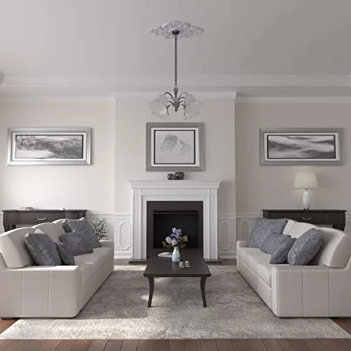 Ekena Millwork CM37X26PEUWF, Hand-Painted Ultra Pure White 37" W x 26" H x 1 3/8" P Piedmont Ceiling Medallion by Ekena Millwork - Image 4