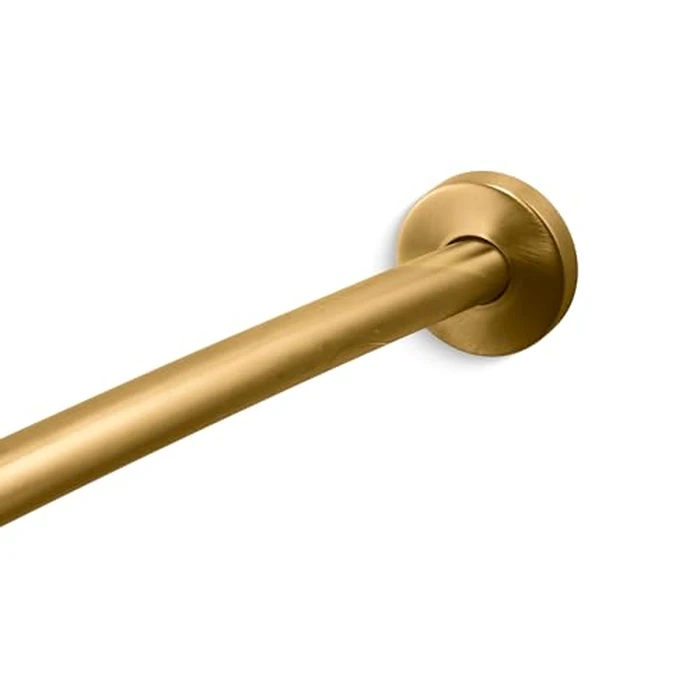 KOHLER K-9351-2MB Expanse Curved Shower Rod, Contemporary Design, Adjustable Fit 60-76", Vibrant Brushed Moderne Brass by Kohler - Used - Very Good condition