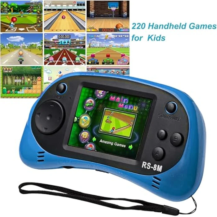 E-MODS GAMING Kids Handheld Games 16 Bit Retro Video Games Console with 220 HD Electronic Games - 2.5'' LCD Portable Travel Games Entertainment Gifts for Boys Girls Ages 4-12 (New Blue) by E-MODS GAMING - Image 4