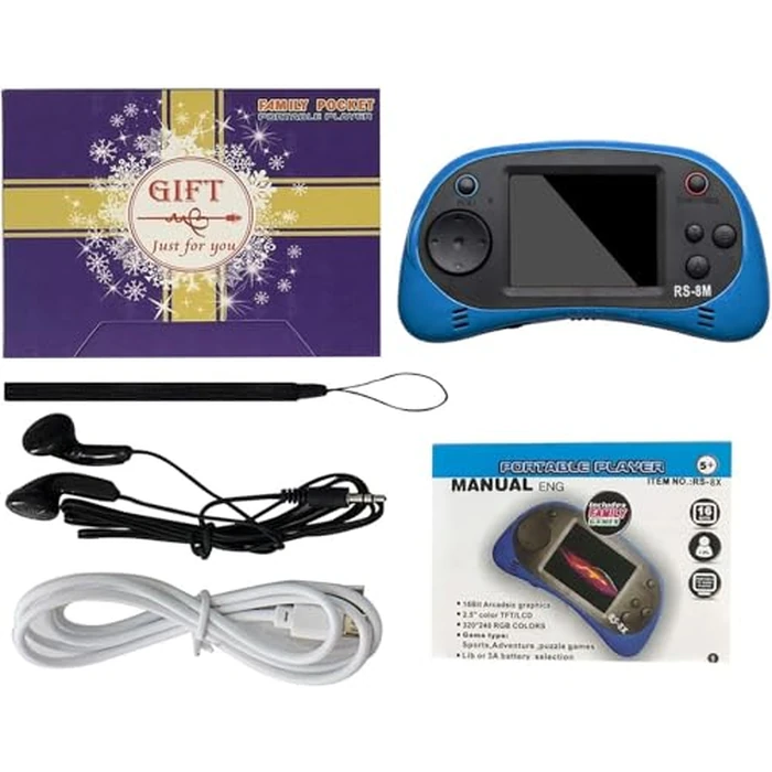 E-MODS GAMING Kids Handheld Games 16 Bit Retro Video Games Console with 220 HD Electronic Games - 2.5'' LCD Portable Travel Games Entertainment Gifts for Boys Girls Ages 4-12 (New Blue) by E-MODS GAMING - Image 5