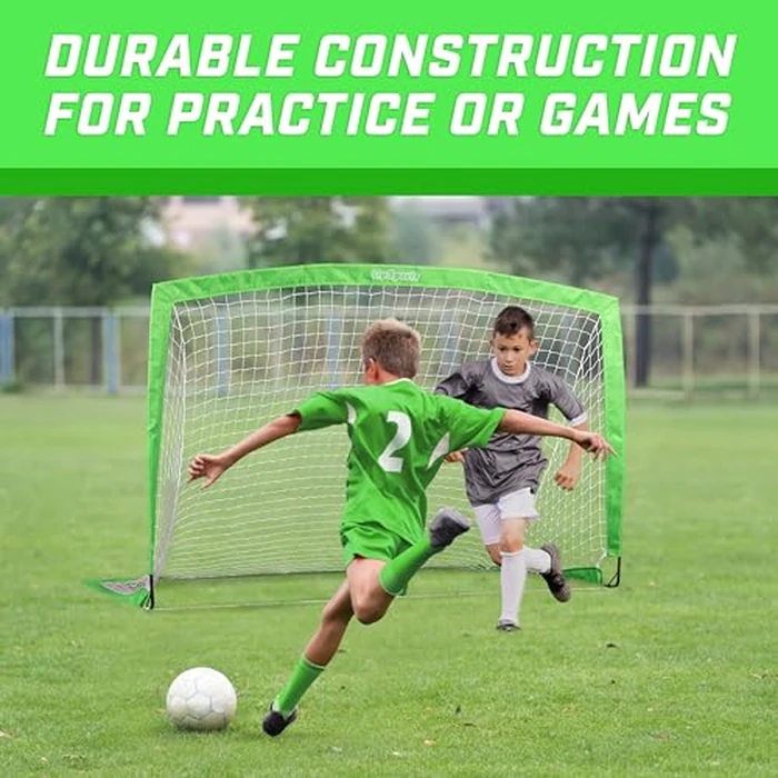 GoSports Team Tone 6 ft x 4 ft Portable Soccer Goal for Kids - Pop Up Net for Backyard - Bright Green by GoSports - Image 3