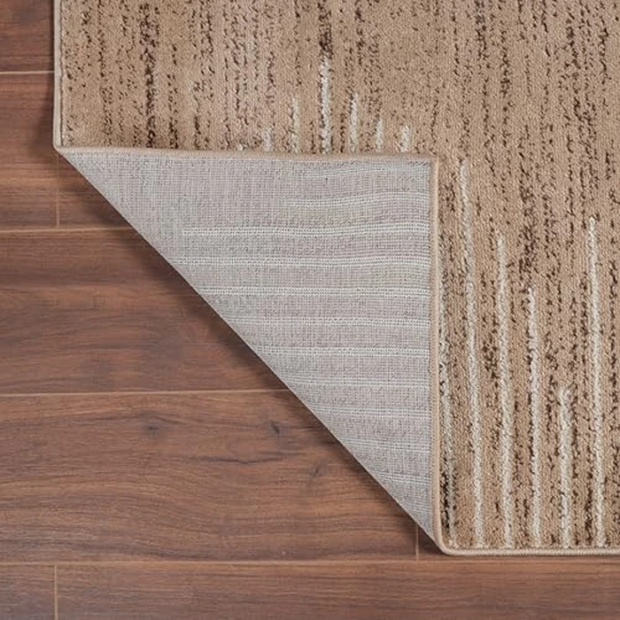 Rugshop Bohemian Stripe Stain Resistant High Traffic Living Room Kitchen Bedroom Dining Home Office Area Rug 5' x 7' Beige by Rugshop - Image 4