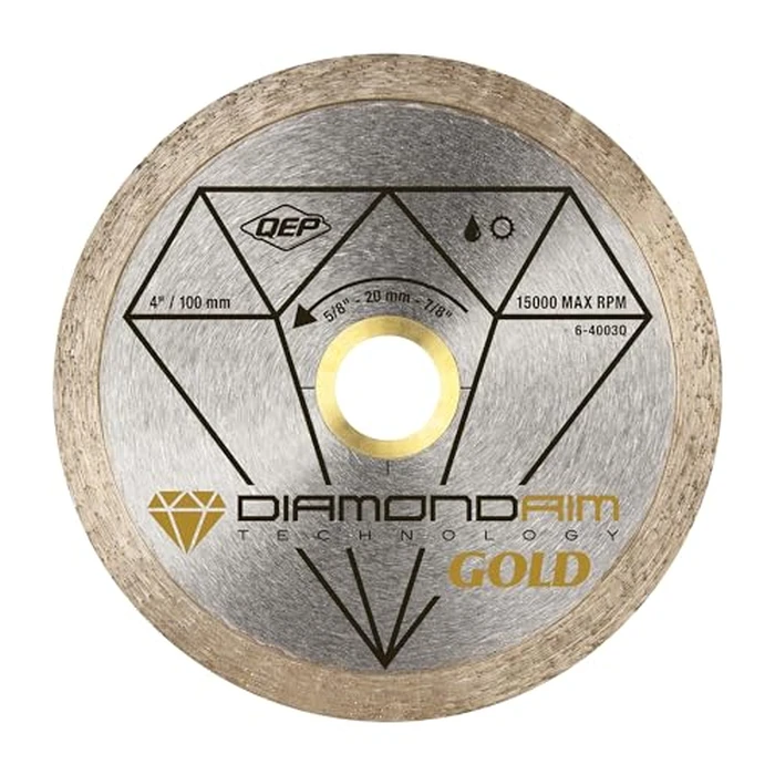 QEP 6-4003Q Continuous Rim Diamond Blade, 4-Inch Diameter, 5/8-7/8-Inch Arbor, Wet Cutting, 9500 Maximum RPM by QEP - Used - Like New condition - CA$7.32