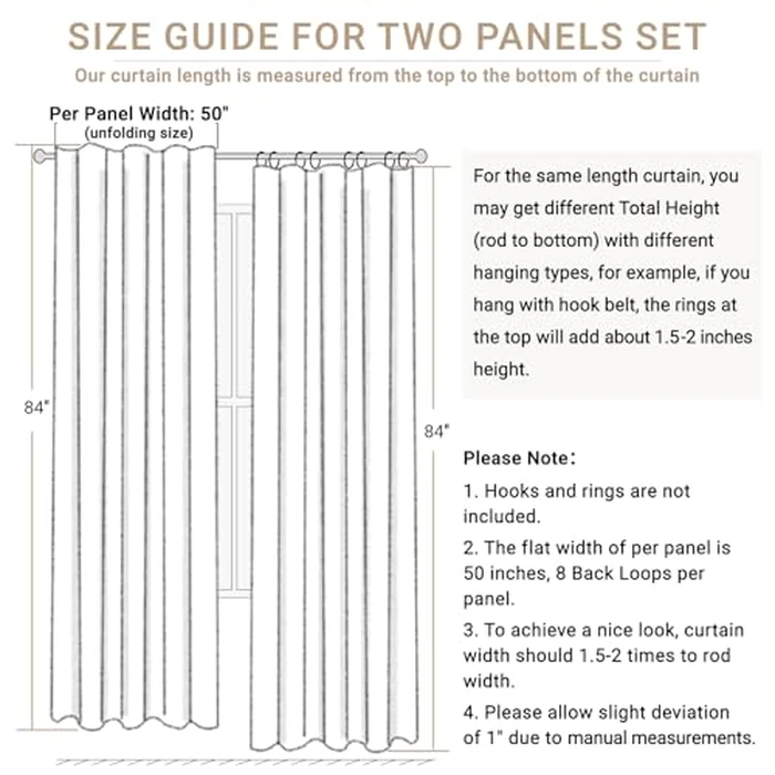 100% Blackout Shield Linen Blackout Curtains for Bedroom 90 Inches Long, Back Tab/Rod Pocket Living Room Drapes, Thermal Insulated Blackout Curtains 2 Panels Set, 50" W x 90" L,Cream by 100% Blackout Shield - Image 4