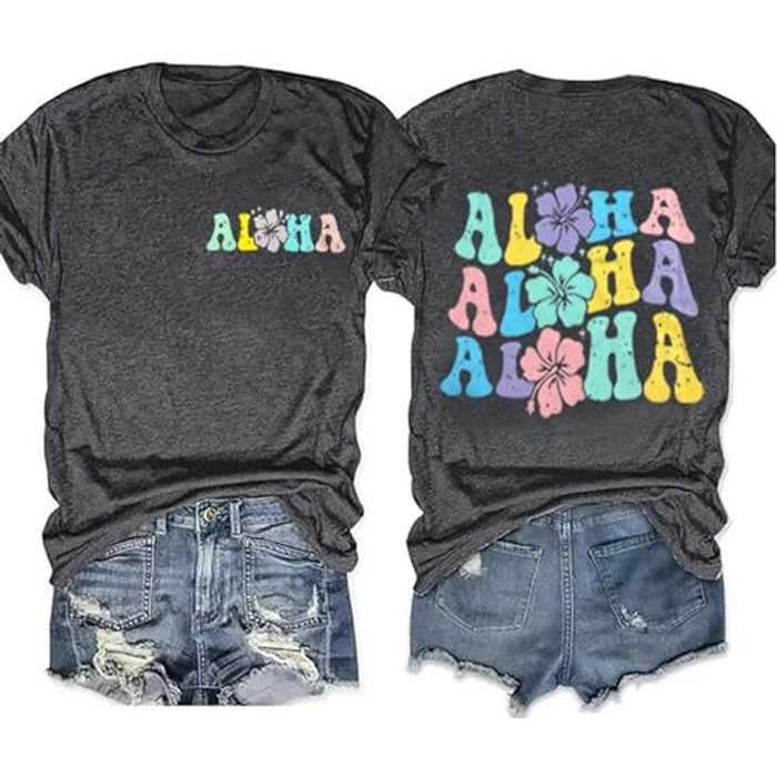 Hawaiian Shirt Women Family Vacation Tee Girls Hawaii Trip Summer Vacation T-Shirt (As Shown1,M) by JMFXB - Image 1