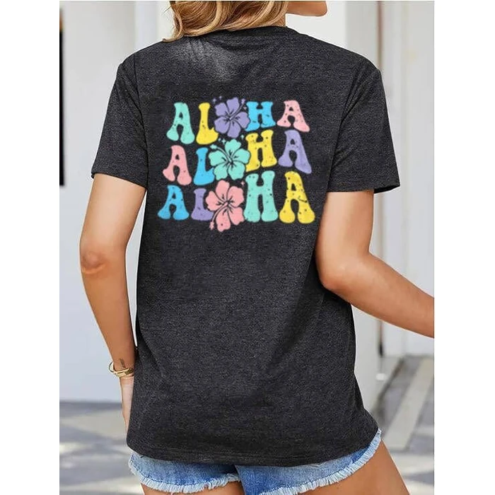 Hawaiian Shirt Women Family Vacation Tee Girls Hawaii Trip Summer Vacation T-Shirt (As Shown1,M) by JMFXB - Image 3