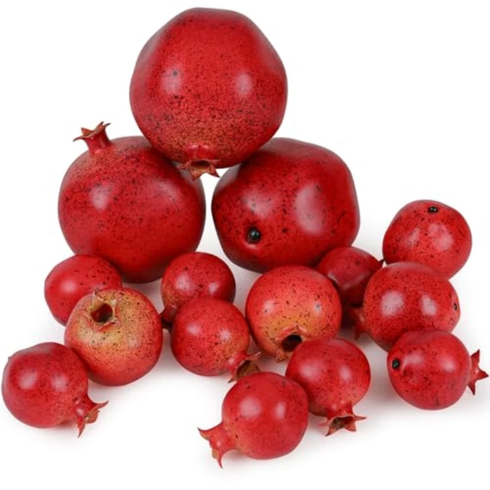 Meiwlong 15Pcs Artificial Pomegranates Fake Fruits Foam Plastic Pomegranates Decorations Faux Simulation Pomegranates Decor Home House Kitchen Party Wedding Decoration by Meiwlong - Used - Good condition