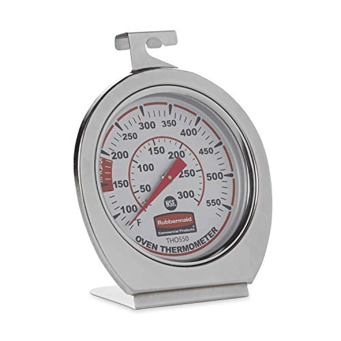Rubbermaid Commercial Products Stainless Steel Monitoring Thermometer, Safe for Inside Oven/Grill/Smoker, 60-580 degreesF Range, Easy to Read Food Thermometer For Food Resturant/Home Cooking by Rubbermaid Commercial Products - Used - Like New condition - US$8.57