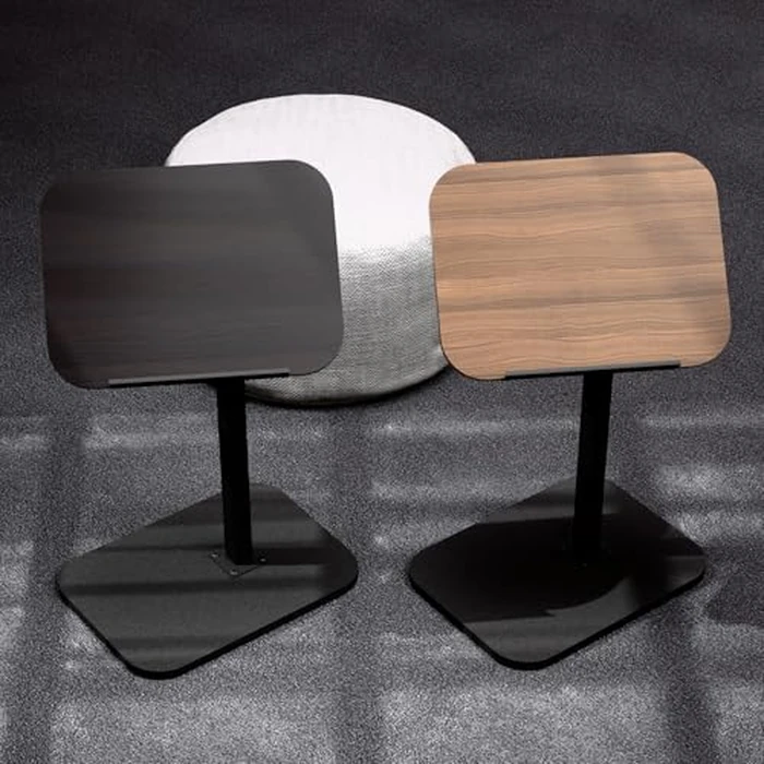 PzewMo C Shaped End Table,17"-31" Adjustable Height,Swivel and Turnable Desktop,Foldable Side Table for Small Spaces (Black Walnut, 40cm x 30cm) by PzewMo - Image 4