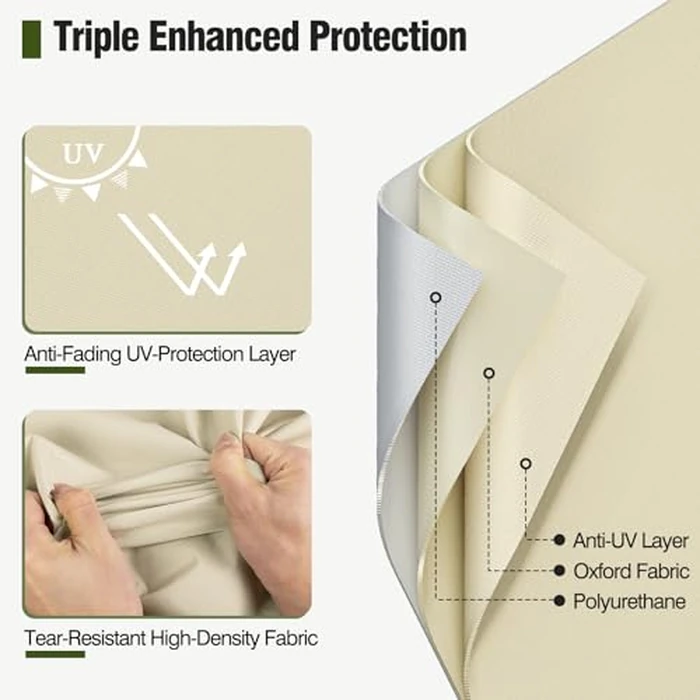 MR. COVER Patio Chair Covers Waterproof, Outdoor Furniture Covers for Rocking & Adirondack Chairs, Fits up to 32"W x 37"D x 36"H, Moisture-proof & UV-protection, Brown & Khaki, 2 Pack by MR. COVER - Image 4