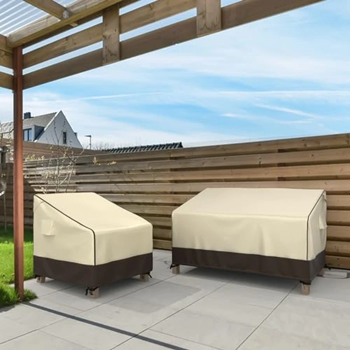 MR. COVER Patio Chair Covers Waterproof, Outdoor Furniture Covers for Rocking & Adirondack Chairs, Fits up to 32"W x 37"D x 36"H, Moisture-proof & UV-protection, Brown & Khaki, 2 Pack by MR. COVER - Image 7