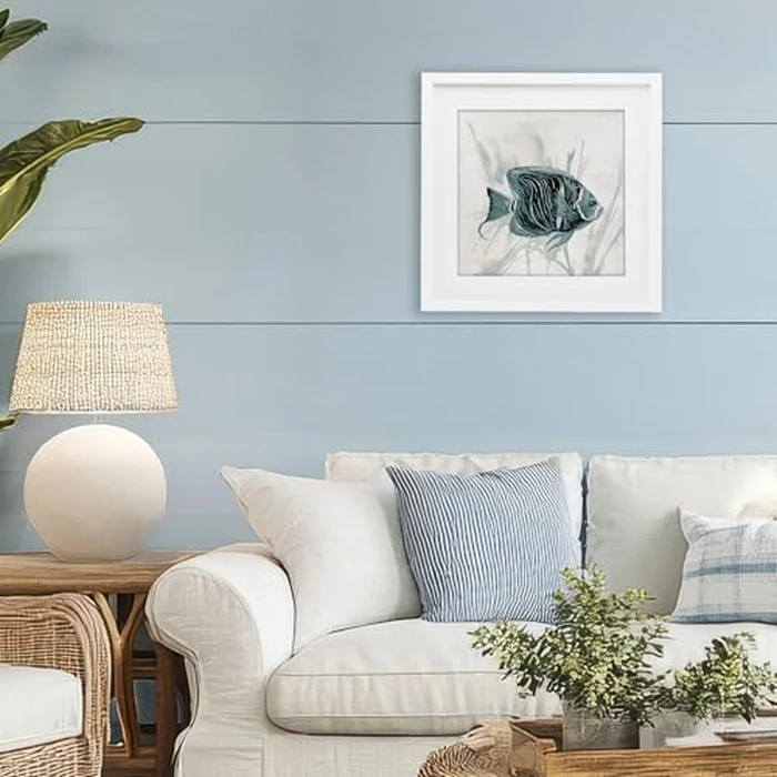 Stupell Industries Something Fishy Aquatic White Framed Print Under Glass design by Jacob Q, 16 x 16 by Stupell Industries - Image 2