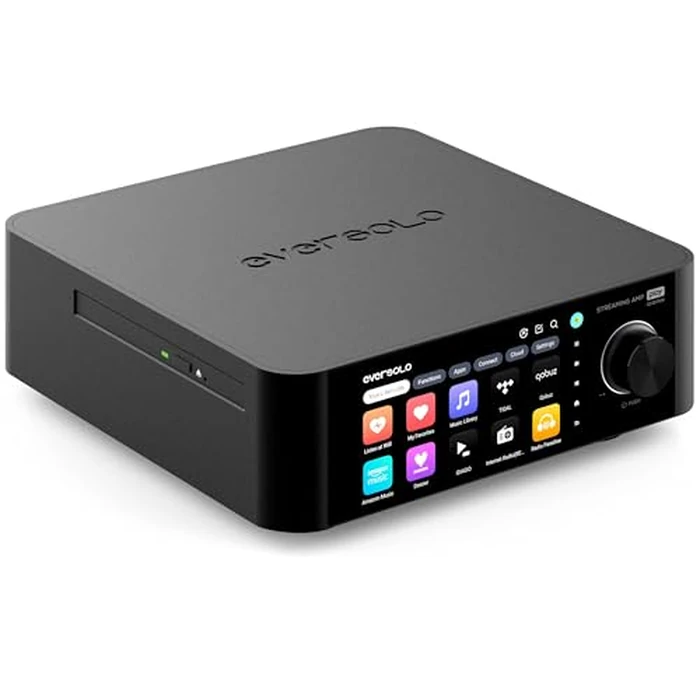 Eversolo Play | Music Streamer with DAC & Amplifier 60Wx2ch(8Ω) / 110Wx2ch(4Ω) | 5.5" LCD Touchscreen, Support Room Correction & Multi Room System, Stream Qobuz, Tidal&More | Black (CD Edition) by EVERSOLO - Used - Like New condition - US$679.97