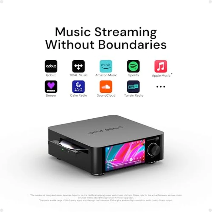 Eversolo Play | Music Streamer with DAC & Amplifier 60Wx2ch(8Ω) / 110Wx2ch(4Ω) | 5.5" LCD Touchscreen, Support Room Correction & Multi Room System, Stream Qobuz, Tidal&More | Black (CD Edition) by EVERSOLO - Image 3
