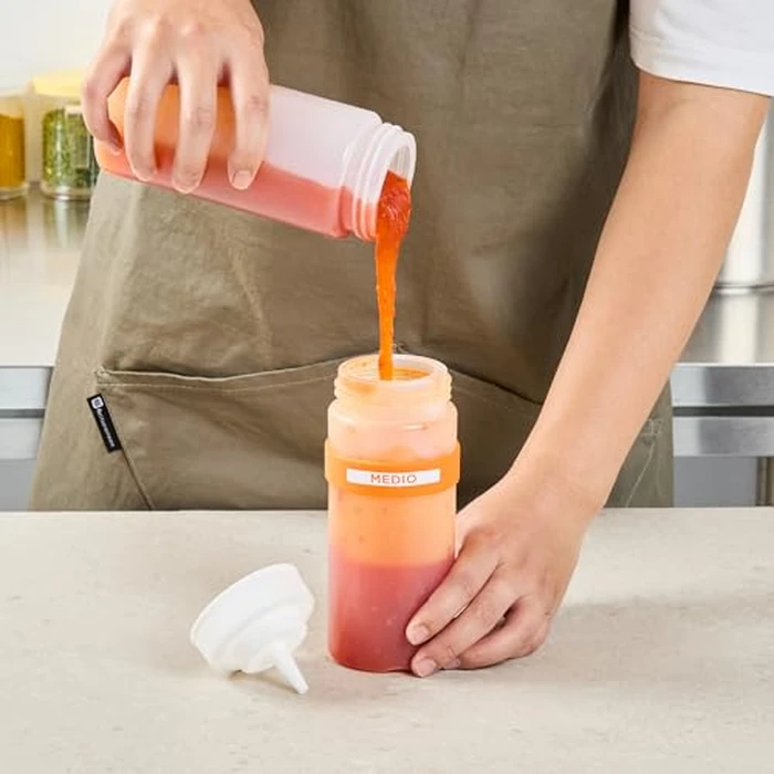Restaurantware Medium Label Band 10-Pack Fits 16, 20, 24 oz Squeeze Bottles Dishwasher Safe Silicone Squeeze Bottle Accessory Slip-Reducing Band Orange Reusable by Restaurantware - Image 9