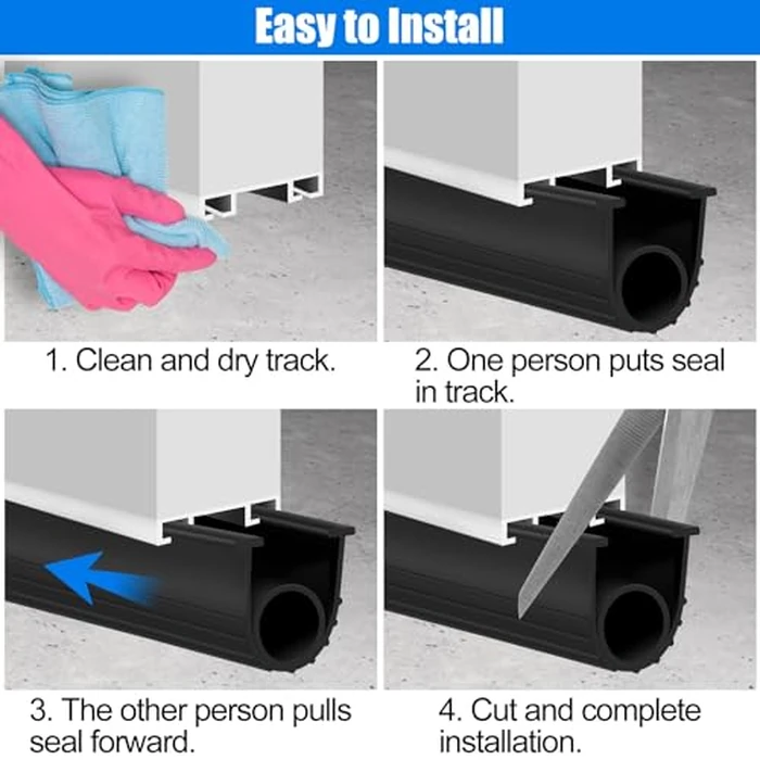 ToLanbbt Garage Door Bottom Rubber Seals 20 FT Garage Door Weather Stripping Kit Seal Strip Replacement with 1/4" T Ends & 2 End Plugs, Universal U+O Ring Weatherproof Rubber Bottom Seal, Black by ToLanbbt - Image 7