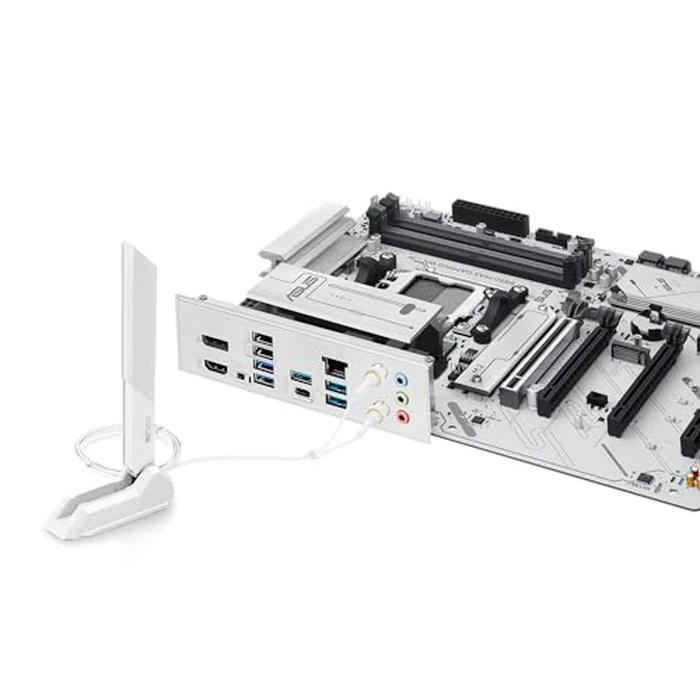 ASUS B850 MAX GAMING WIFI W, AMD ATX Motherboard, 8 + 2 + 1 Power Supply Stage, DDR5, PCIe 5.0 Slot, 3 M.2 Slots, WiFi 6E, Ethernet 2.5 Gb, USB-A, USB-C, HDMI, BIOS Flashback and Aura Sync, White by Asus - Image 4