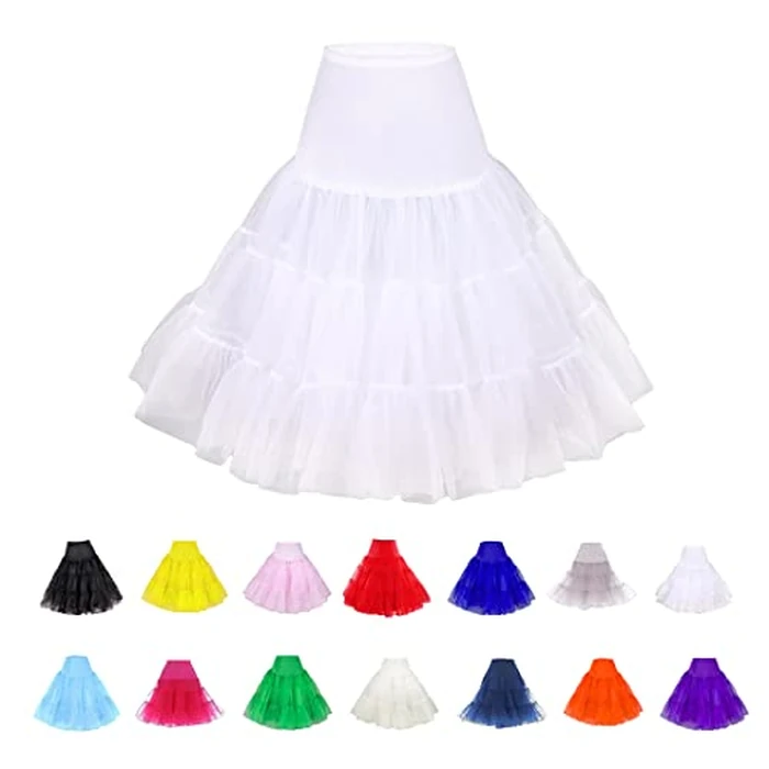 BABYONLINE D.R.E.S.S. White Crinoline Petticoat for Women Knee Length Slips Underskirt for Vintage Dress,White,Size Small by BABYONLINE D.R.E.S.S. - Used - Very Good condition