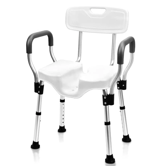 Sangohe Shower Chair - Shower Chairs for Inside Shower - U-Shape Seat Heavy Duty Shower Seat - Shower Chairs with Arms for Handicap - Wide Shower Seats for Elderly - Shower Chair for Bathtub, 796E by Sangohe - Used - Like New condition - US$52.04