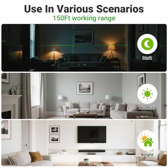 Laser Level with 40in Tripod, Huepar 150 degrees/150Ft Self Leveling Lazer Leveler Tool with Pulse Mode (197Ft), Switchable Green Cross Line for Picture Hanging, Tile, DIY/Construction Project by Huepar - Image 5