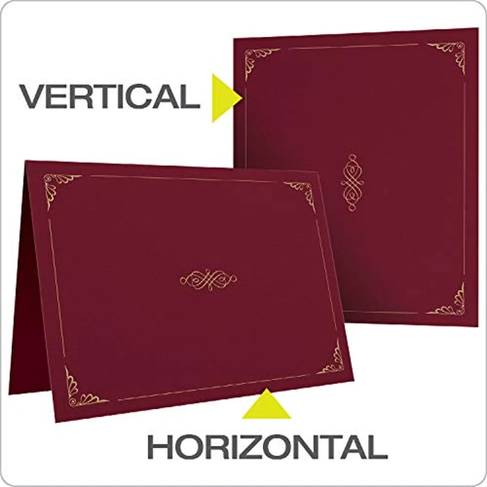 Oxford Certificate Holders, Burgundy Diploma Holders, Letter Size, 25 per Pack (299585) by Tops - Image 4