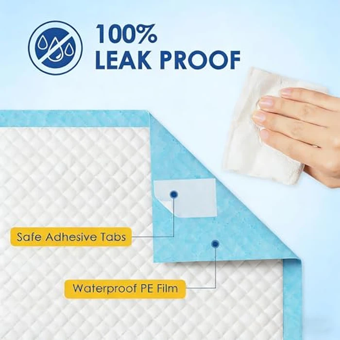 JollyMate 30"x36" Dog Pee Pads Extra Large, 100 Pack XX-Large Super Absorbent Pet Pee Pads with Adhesive Tabs, 6 Layers Thick Leak-Proof Potty Pads for Dogs and Puppies by JollyMate - Image 4