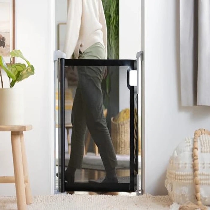 Summer by Ingenuity The Thruway 52W Series Pet and Baby Retractable Gate with Tuck Away Mesh, Fits Openings up to 52" Wide, 30" Tall, Hardware Mounted, Install on Wall in Doorway, Hallway or Bottom of Stairs - Black by Ingenuity - Image 9