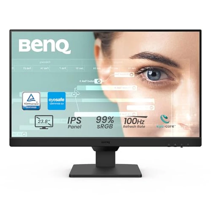 BenQ GW2490 24" Computer Monitor 100Hz FHD 1920x1080p IPS Eye-Care Tech VESA Mount Thin Bezel Low Blue Light Adaptive Brightness Wall Mount Built-in Speakers DisplayPort HDMI Port2 by BenQ - Used - Like New condition - US$74.99
