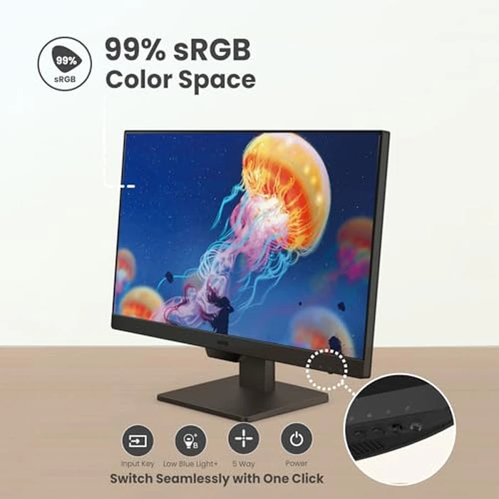 BenQ GW2490 24" Computer Monitor 100Hz FHD 1920x1080p IPS Eye-Care Tech VESA Mount Thin Bezel Low Blue Light Adaptive Brightness Wall Mount Built-in Speakers DisplayPort HDMI Port2 by BenQ - Image 6