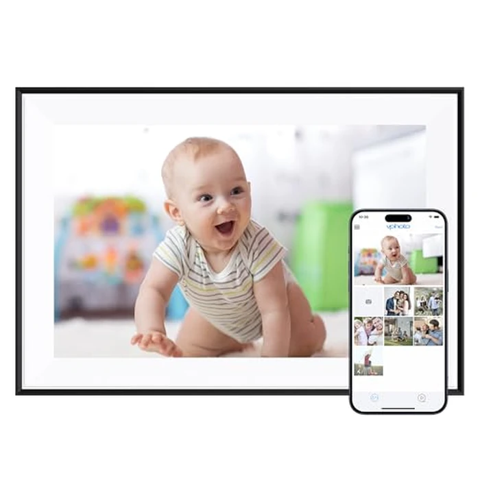 Dragon Touch 10.1'' WIFI Digital Picture Frame - 1280*800 HD IPS Touch Screen Digital Photo Frame Display, Auto-Rotate, Share Photos/Videos Instantly via Free App Best Gifts for Birthday, Wedding, Mom by Dragon Touch - Used - Acceptable condition - US$34.46
