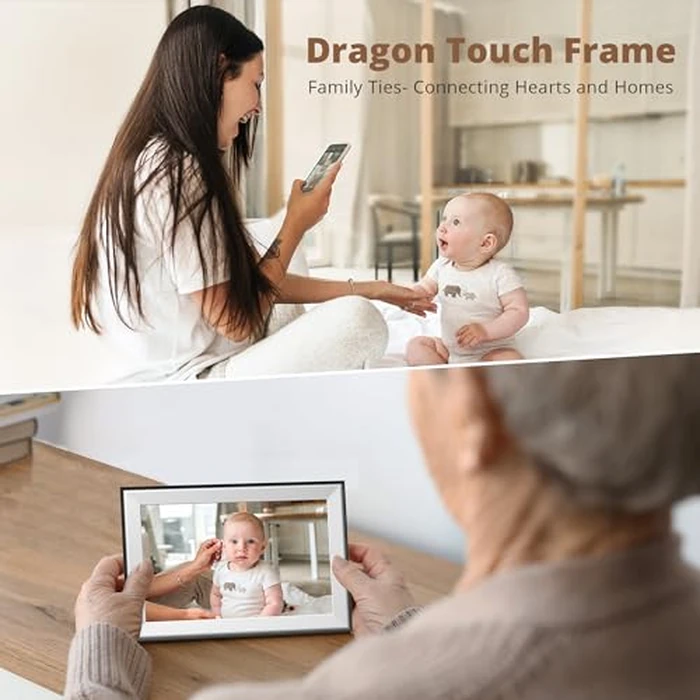 Dragon Touch 10.1'' WIFI Digital Picture Frame - 1280*800 HD IPS Touch Screen Digital Photo Frame Display, Auto-Rotate, Share Photos/Videos Instantly via Free App Best Gifts for Birthday, Wedding, Mom by Dragon Touch - Image 3