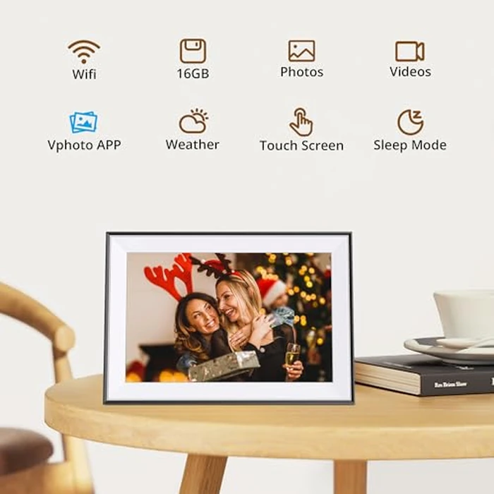 Dragon Touch 10.1'' WIFI Digital Picture Frame - 1280*800 HD IPS Touch Screen Digital Photo Frame Display, Auto-Rotate, Share Photos/Videos Instantly via Free App Best Gifts for Birthday, Wedding, Mom by Dragon Touch - Image 4