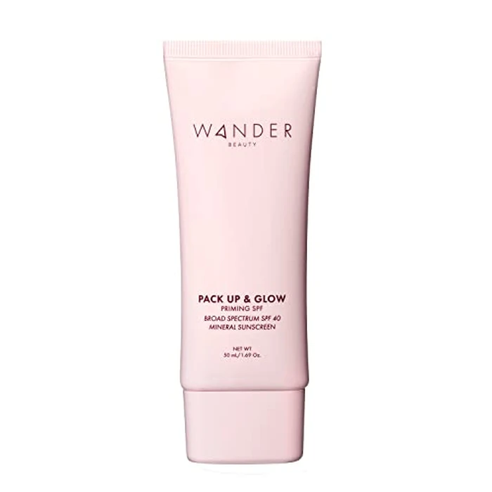 Wander Beauty Pack Up & Glow Primer with SPF 40 - 100% Mineral Sunscreen with Non-Nano Zinc Oxide + Titanium Dioxide - 4-in-1 Universal Tinted Sunscreen - Protect, Prevent, Perfect & Prime - 1.69 oz by Wander Beauty - Used - Like New condition - US$24.24