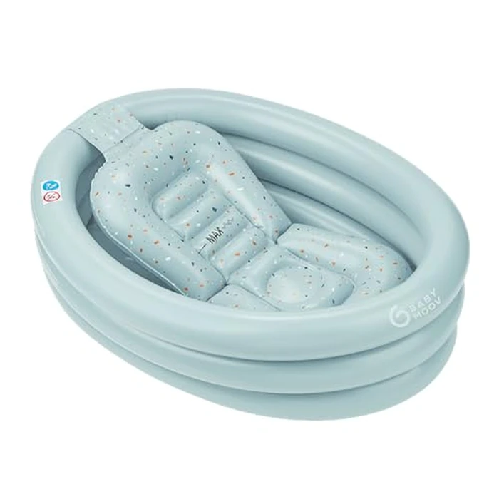 Babymoov Adaptable Inflatable Baby Bathtub, Portable Bath Tub for Newborns & Toddlers, Travel-Friendly Foldable Bath Support & Shower Time, Portable Bath Support for Newborns, Aqua Dots by Babymoov - Used - Acceptable condition