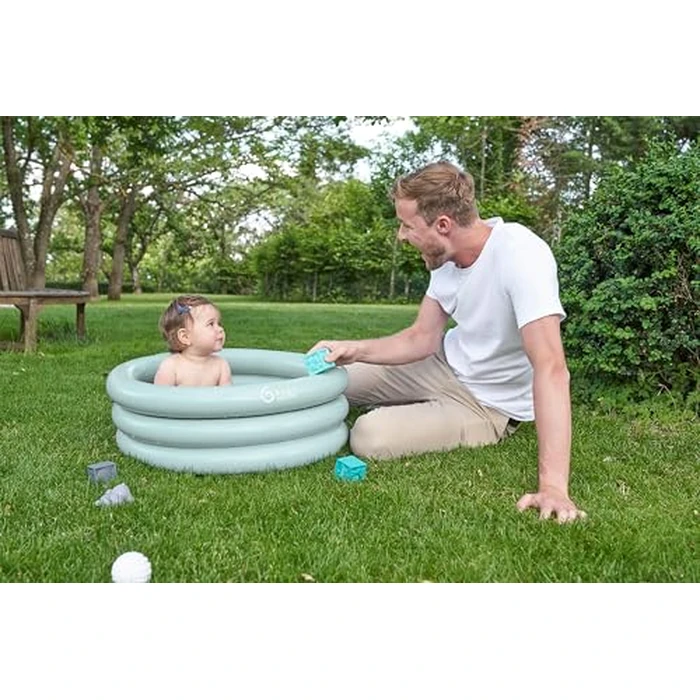 Babymoov Adaptable Inflatable Baby Bathtub, Portable Bath Tub for Newborns & Toddlers, Travel-Friendly Foldable Bath Support & Shower Time, Portable Bath Support for Newborns, Aqua Dots by Babymoov - Image 4