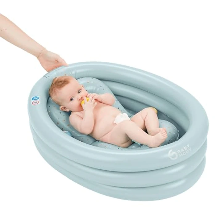 Babymoov Adaptable Inflatable Baby Bathtub, Portable Bath Tub for Newborns & Toddlers, Travel-Friendly Foldable Bath Support & Shower Time, Portable Bath Support for Newborns, Aqua Dots by Babymoov - Image 5