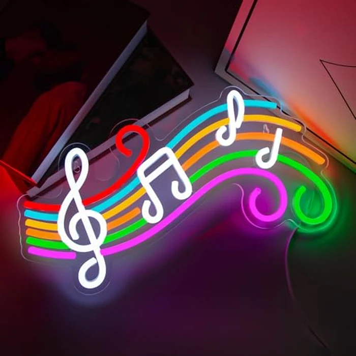 Music Neon Sign Dimmable Musical Note Staff LED Music Neon Light for Bedroom Wall Decor Music Studio Party Birthday Christmas Gifts Kids by Gevbay - Image 2